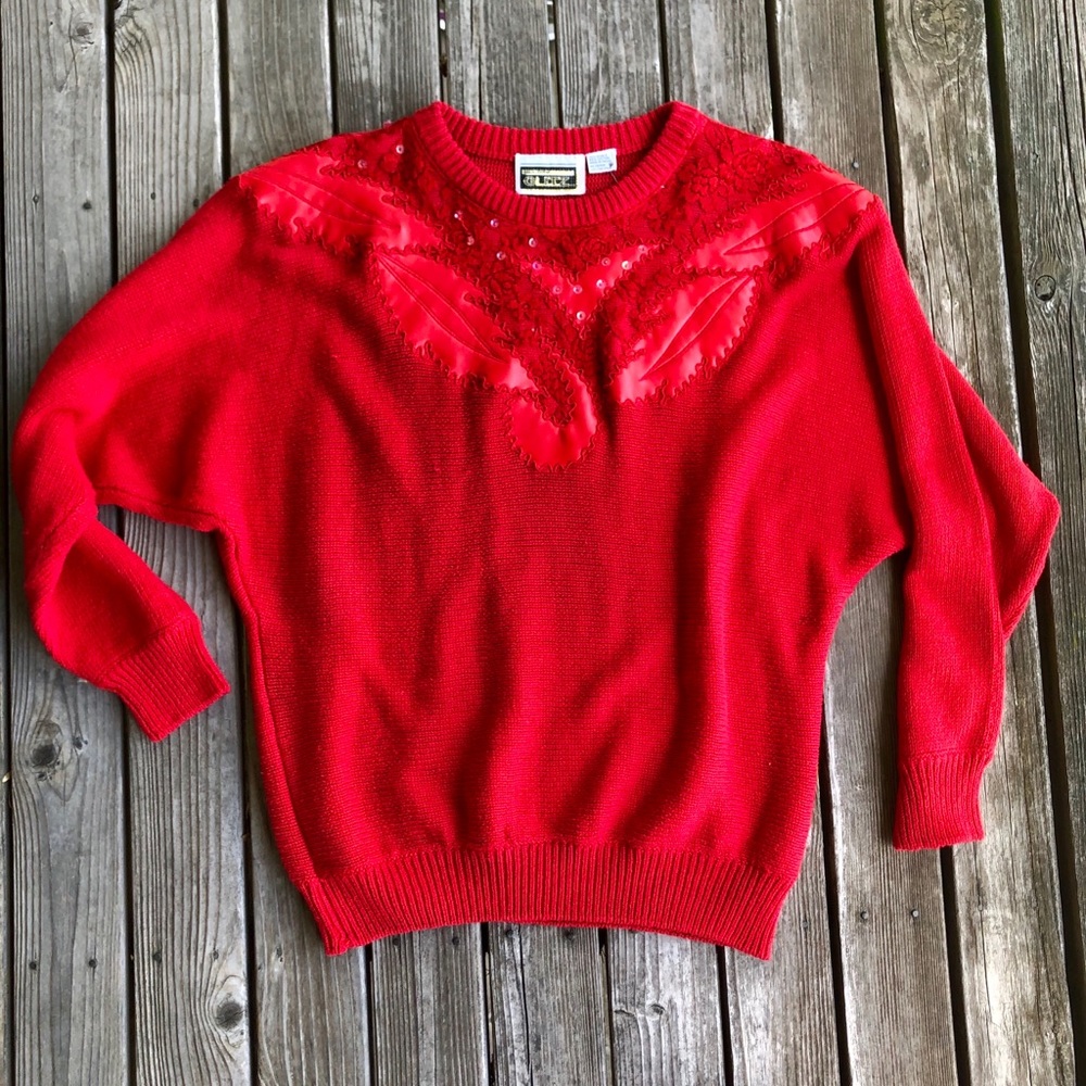Vintage 80s red sweater